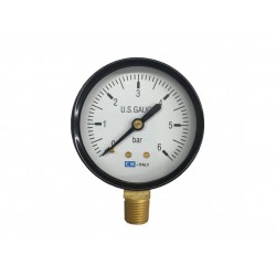 Μανόμετρο νερού Φ63, 0 - 6 bar, 1/4"